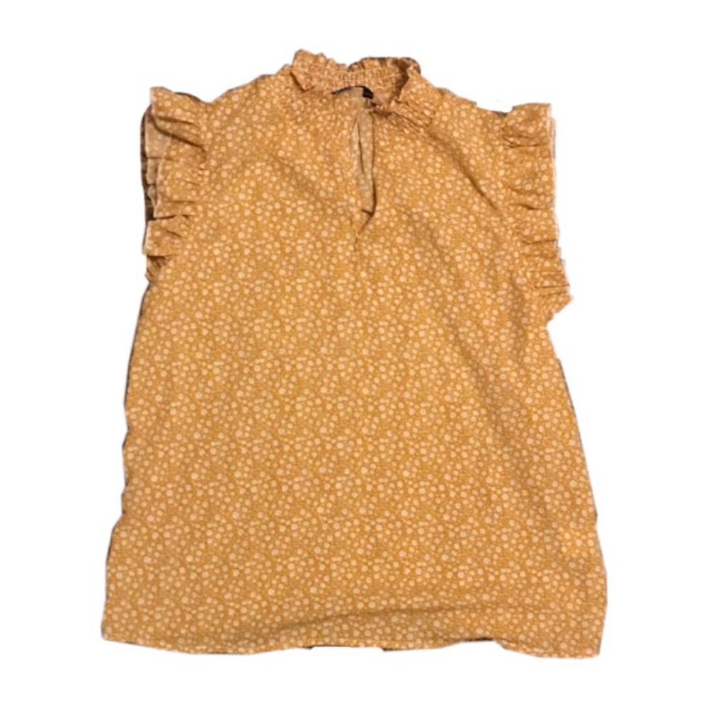 Mustard orange flowery shirt